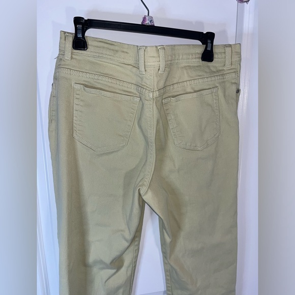 Gloria Vanderbilt Cotton Spandex Amanda Yellow Splashy Logo Pockets Pants Sz 12 - Picture 11 of 15